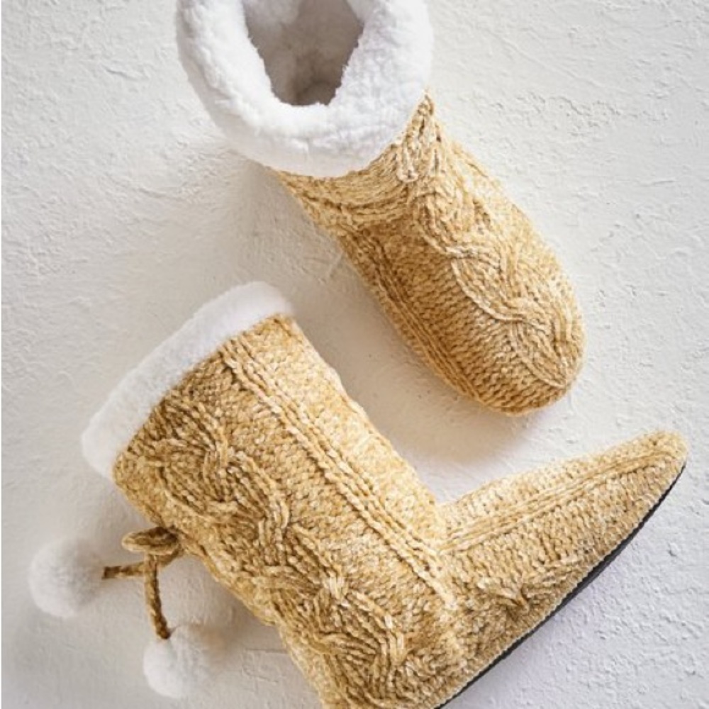 COPY - Soft Surroundings CHENILLE SHERPA SLIPPERS Size Large NEW
